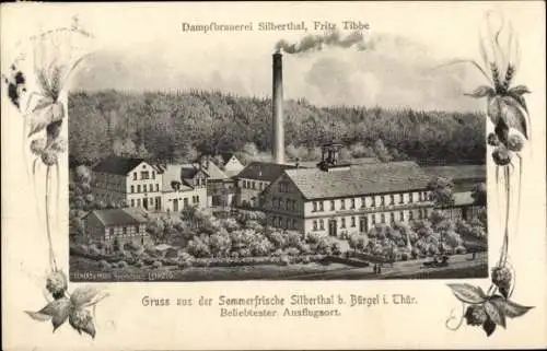 Ak Silberthal Bürgel in Thüringen, Dampfbrauerei