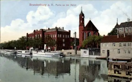 Ak Brandenburg an der Havel, Partie an der Havel