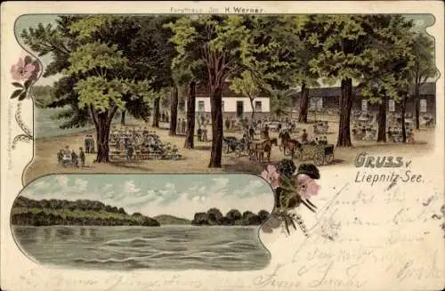 Litho Wandlitz in der Mark, Forsthaus, Liepnitzsee