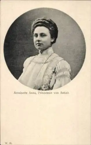 Ak Prinzessin Antoinette Anna von Anhalt, Portrait