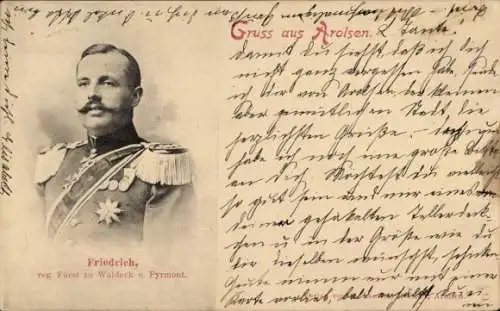 Ak Friedrich, regierender Fürst zu Waldeck und Pyrmont, Portrait in Uniform