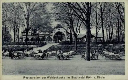 Ak Köln am Rhein, Restauration zur Waldschenke im Stadtwald, Terrasse