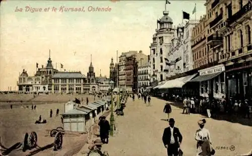 Ak Ostende Ostende Westflandern, La Digue und Kursaal