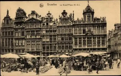 Ak Bruxelles Brüssel, La Grand Place, Markt