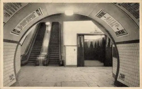 Ak Antwerpen Antwerpen Flandern, Fußgängertunnel unter der Schelde, Rolltreppe