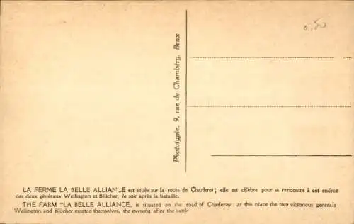 Ak Waterloo Wallonisch-Brabant, Ferme La Belle Alliance
