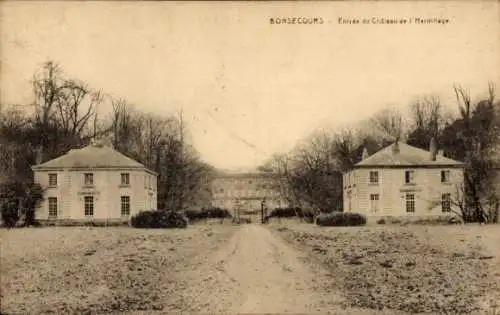 Ak Bon Secours Bonsecours Péruwelz Hennegau, Eingang zum Chateau de l'Hermitage