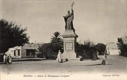 Ak Biskra Algerier, Statue von Monseigneur Lavigerie