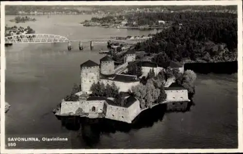 Ak Savonlinna Finnland, Olavinlinna, Brücke