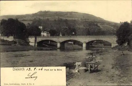 Ak Diekirch Luxemburg, Pont sur la Sûre