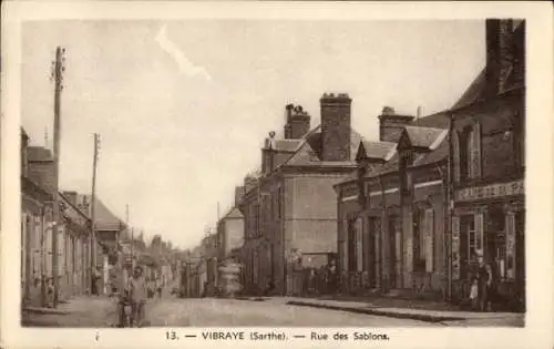 Ak Vibraye Sarthe, Rue des Sablons