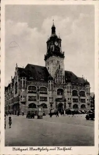Ak Stuttgart in Württemberg, Marktplatz, Rathaus