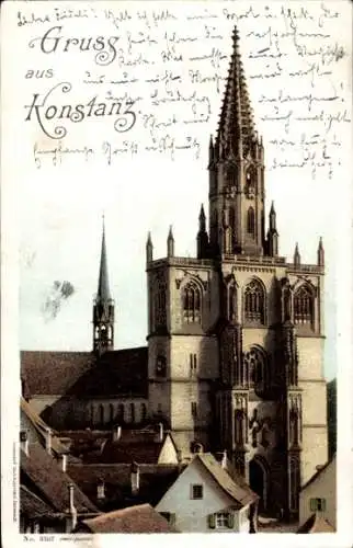 Ak Konstanz am Bodensee, Westfassade vom Münster Unserer Lieben Frau