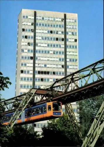 Ak Wuppertal, Schwebebahn, Justizhochhaus