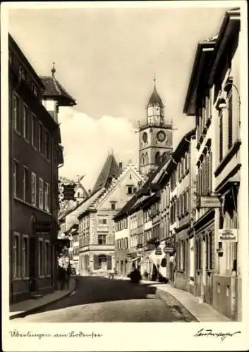 Ak Überlingen am Bodensee, Lauterngasse, Kirchturm