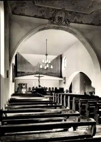 Ak Bad Hindelang im Oberallgäu, Evangelisch-Lutherische Dreifaltigkeitskapelle, Innenraum, Orgel