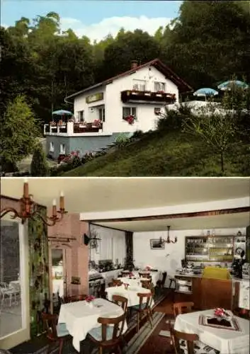 Ak Bühlertal im Schwarzwald, Café Restaurant Waldschlössle, Außenansicht, Speiseraum