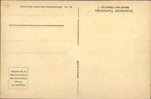 Künstler Ak Marschall, J., Dinkelsbühl in Mittelfranken, Turmstraße, Wappen