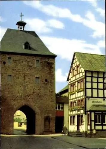 Ak Bad Münstereifel in Nordrhein Westfalen, Orchheimer Tor, Altdeutsches Weinhaus En de Höll