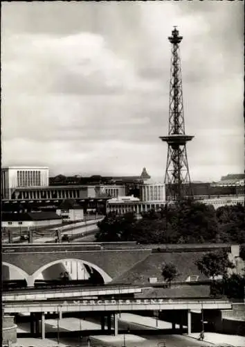 Ak Berlin Charlottenburg Westend, Halenseestraße, Ausstellungsgelände, Funkturm, Mercedes Benz