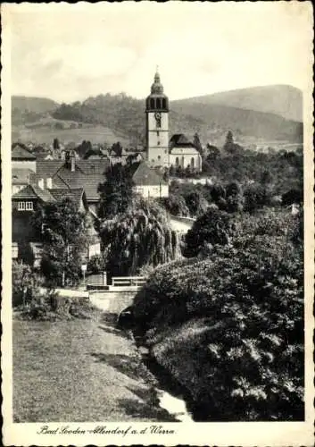 Ak Bad Sooden Allendorf an der Werra Hessen, Teilansicht, Kirchturm