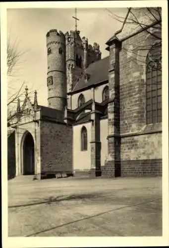 Ak Münstermaifeld an der Mosel, Stiftskirche, Westbau, um 1100, Langhaus 13. und 14. Jahrhundert
