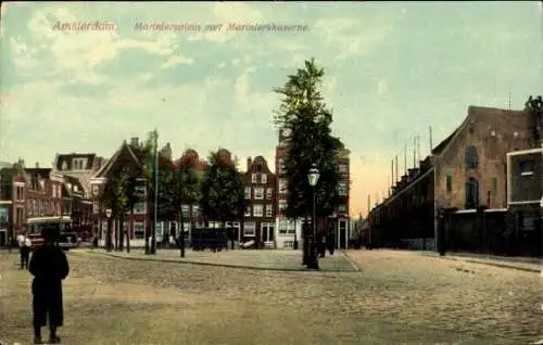 Ak Amsterdam Nordholland Niederlande, Mariniersplein, Marinierskazerne