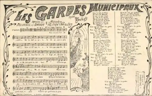 Lied Ak Les Gardes Municipaux, Text von Delormel et Garnier