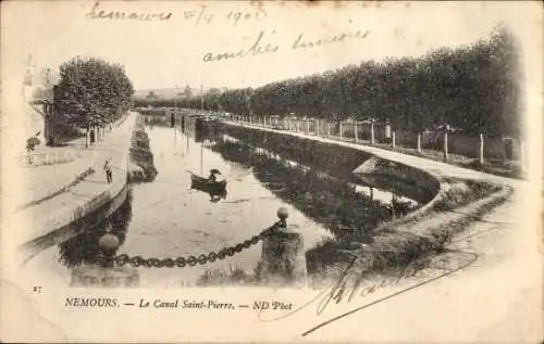 Ak Nemours Seine-et-Marne, Le Canal Saint-Pierre