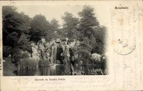 Ak Roubaix Nord, Cascade du Jardin Public