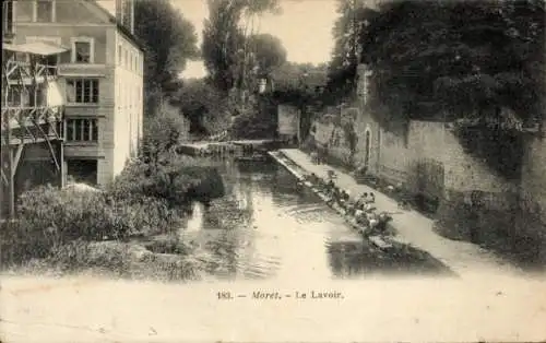 Ak Moret sur Loing Seine et Marne, Le Lavoir