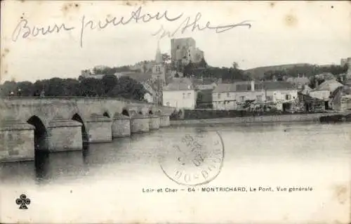 Ak Montrichard Loir et Cher, Pont, Panorama