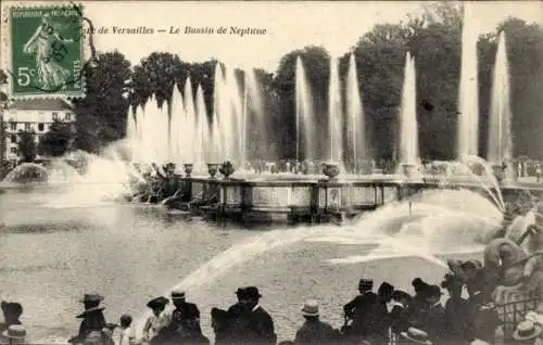 Ak Versailles Yvelines, Le Bassin de Neptune