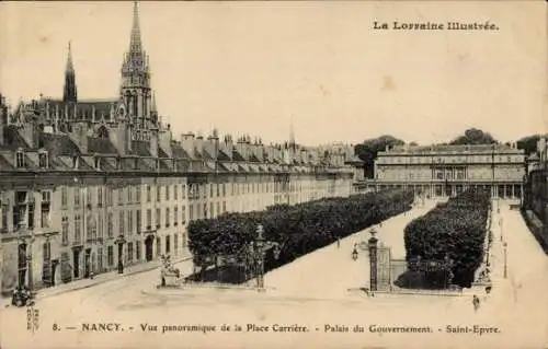 Ak Nancy Meurthe et Moselle, Place Carriere, Regierungspalast