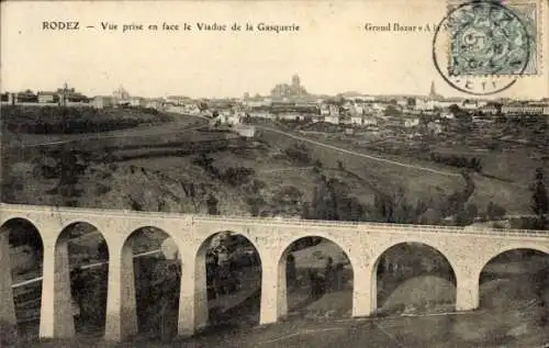 Ak Rodez Aveyron, Vue prise en face le Viaduc de la Gasquerie