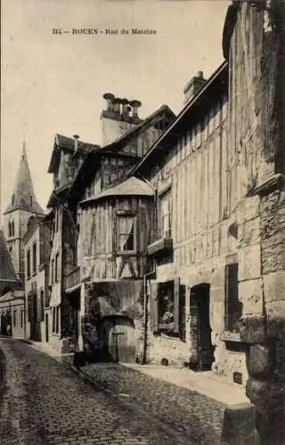 Ak Rouen Seine Maritime, Rue du Matelas