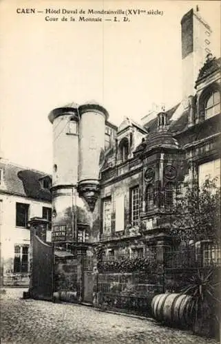 Ak Caen Calvados, Hotel Duval de Mondrainville, Cour de la Monnaie