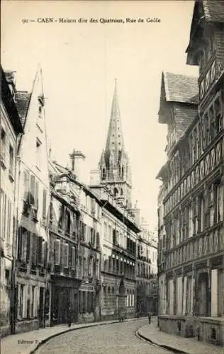 Ak Caen Calvados, Maison dite des Quatrous, Rue de Geote