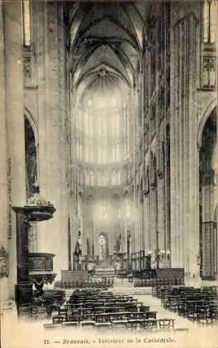 Ak Beauvais Oise, Kathedrale, Innenansicht