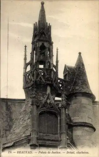 Ak Beauvais Oise, Justizpalast, Detail, Glocke