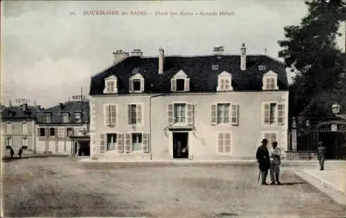 Ak Bourbonne les Bains Haute Marne, Place des Bains, Grands Hotels