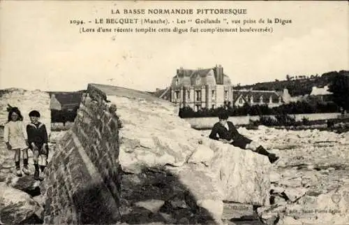 Ak Le Becquet Manche, Les Goelands, vue prise de la Digue