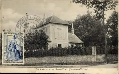 Ak Seine Port Seine et Marne, Les Lauriers