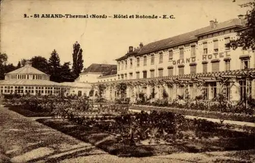 Ak Saint Amand les Eaux Nord, Grand Hotel et Rotonde