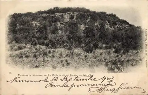 Ak Nemours Seine-et-Marne, La Roche de Dame Joanne