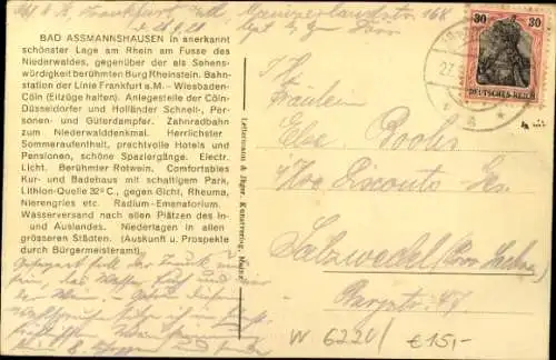 Ak Assmannshausen Rüdesheim Rhein, Neues Pfarrhaus