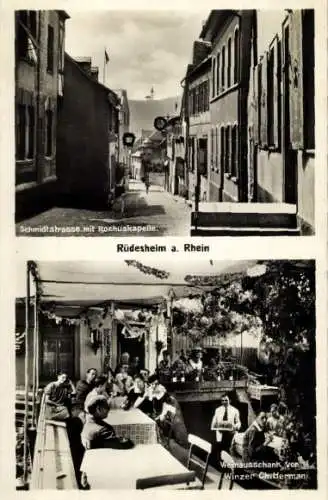 Ak Rüdesheim Rhein in Hessen, Schmidtstraße, Rochuskapelle, Weinschenke Hermani