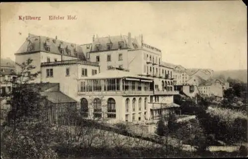 Ak Kyllburg in der Eifel, Eifeler Hof, hangseitig, Wintergarten, Terrasse