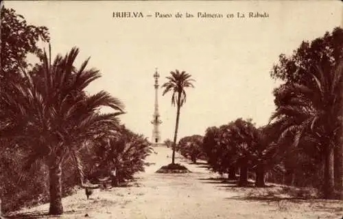 AK Huelva Andalusien Spanien, Paseo de las Palmeras in La Rabida