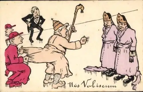 Ak Papst als eine von Kardinalen gesteuerte Puppe, Geistliche